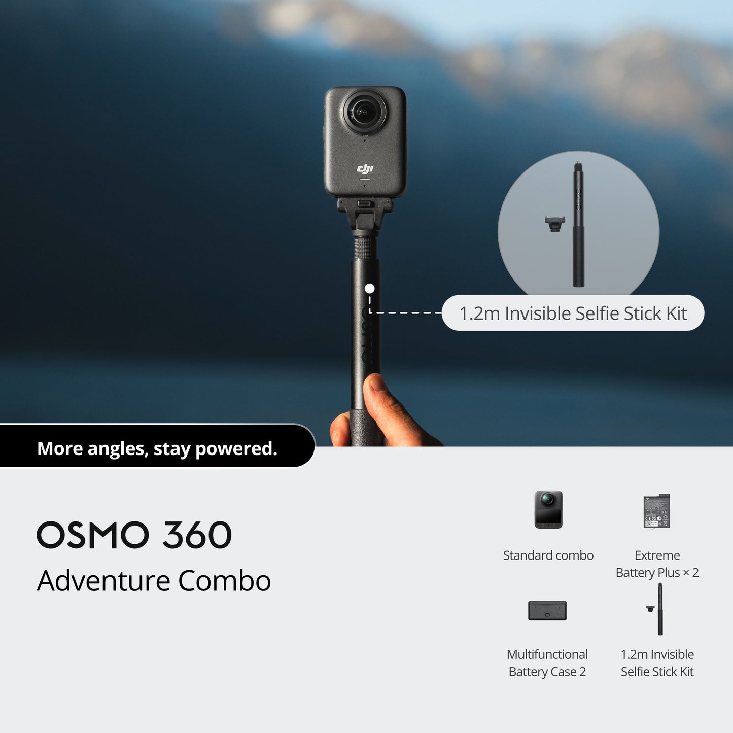 DJI Osmo 360 - 8K Revolutionary 360° Camera | 1" Equivalent 360° Image Field | 105G Built-In Storage | Multi-Platform Editing Support | Super Night Mode