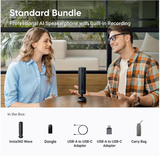 Insta360 Wave – AI Noise-Canceling Conference Speaker & Microphone System