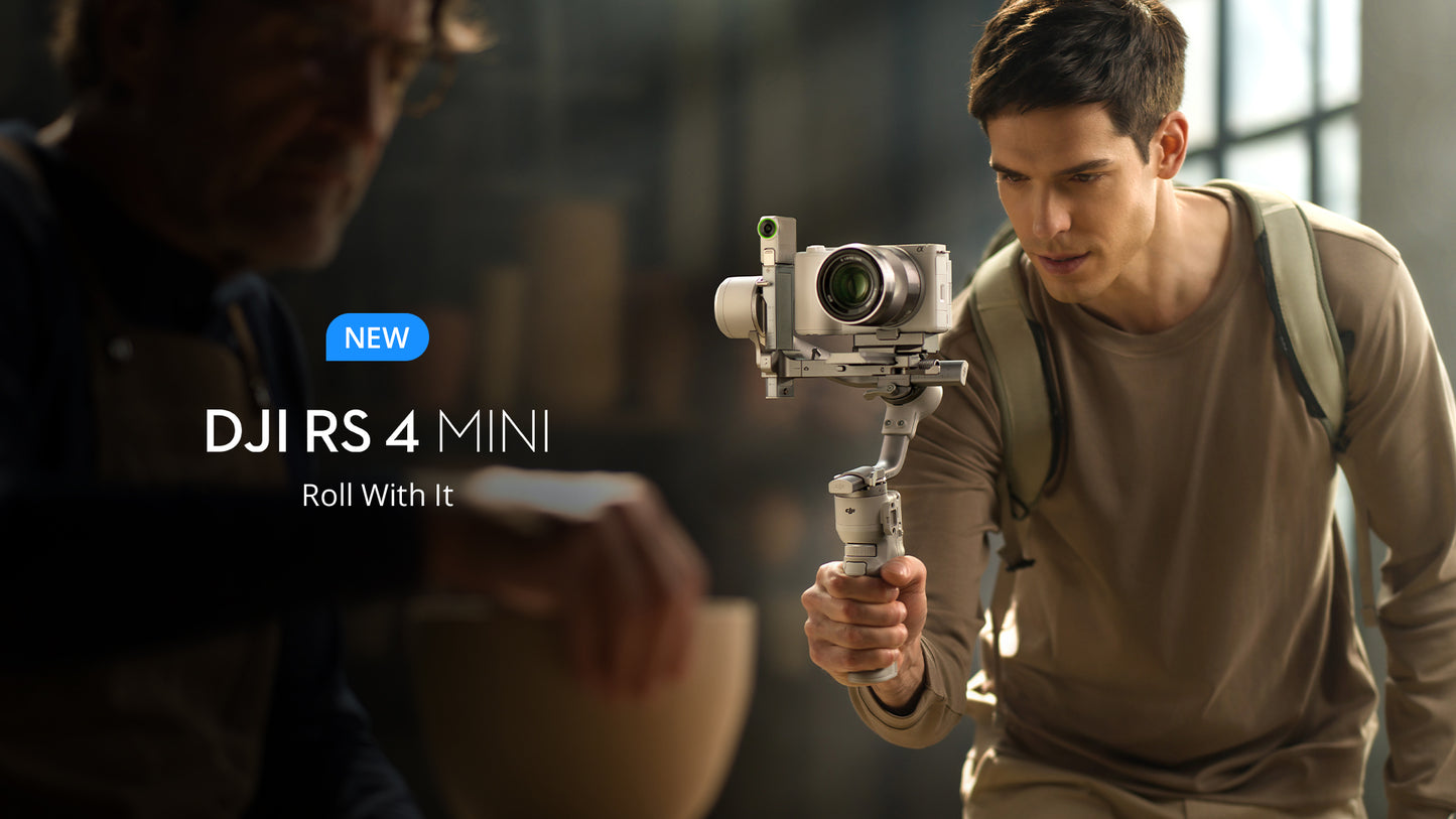 DJI RS 4 Mini (Pre-Order)- Intelligent Tracking / 2nd-Gen Automated Axis Locks / Responsive Follow Mode / 3rd-Gen Vertical Switch / Teflon™ Enhanced Balancing / Compatible with both Cameras and Smartphones