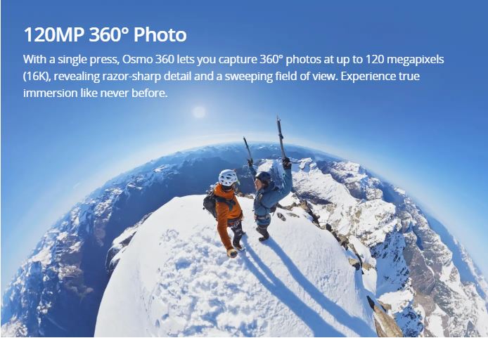 DJI Osmo 360 - 8K Revolutionary 360° Camera | 1" Equivalent 360° Image Field | 105G Built-In Storage | Multi-Platform Editing Support | Super Night Mode