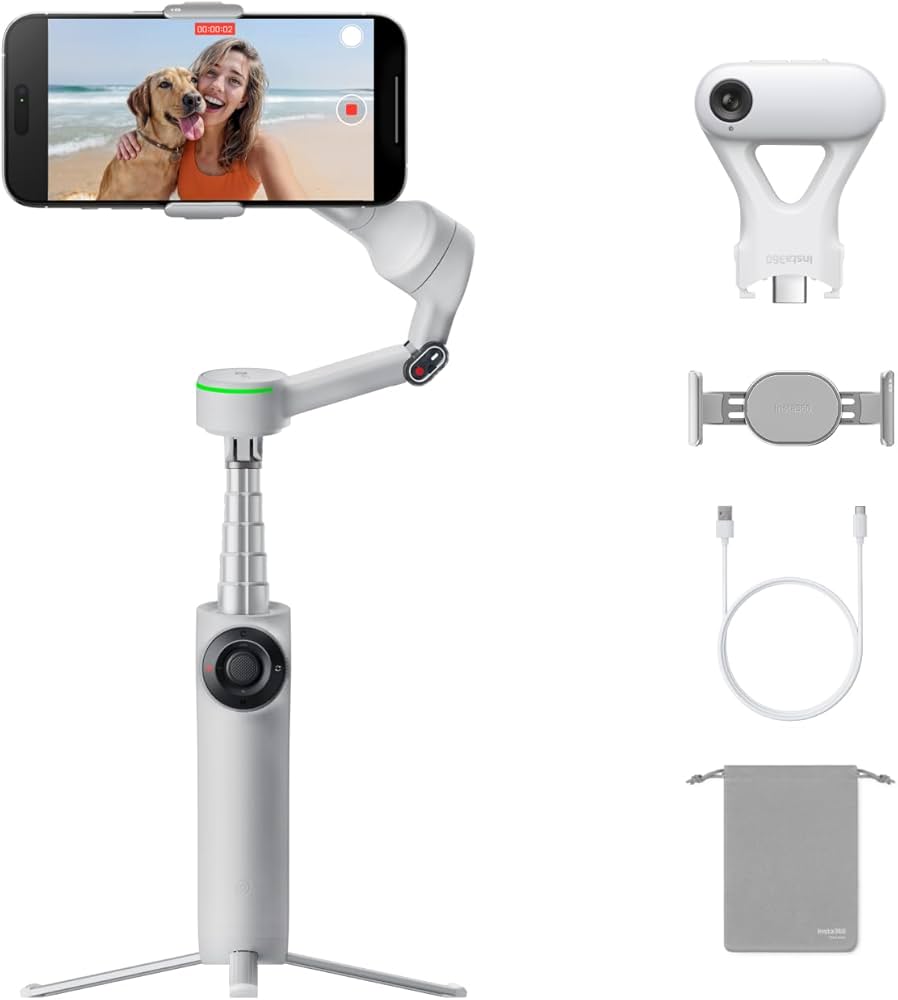 Insta360 Flow 2 Pro - AI-Powered Deep Track 4.0/ 360° Infinite Pan Tracking/ iOS & Android One-Tap Pairing/ Ultimate AI Tracking Stabilizer