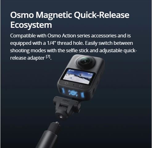 DJI Osmo 360 - 8K Revolutionary 360° Camera | 1" Equivalent 360° Image Field | 105G Built-In Storage | Multi-Platform Editing Support | Super Night Mode