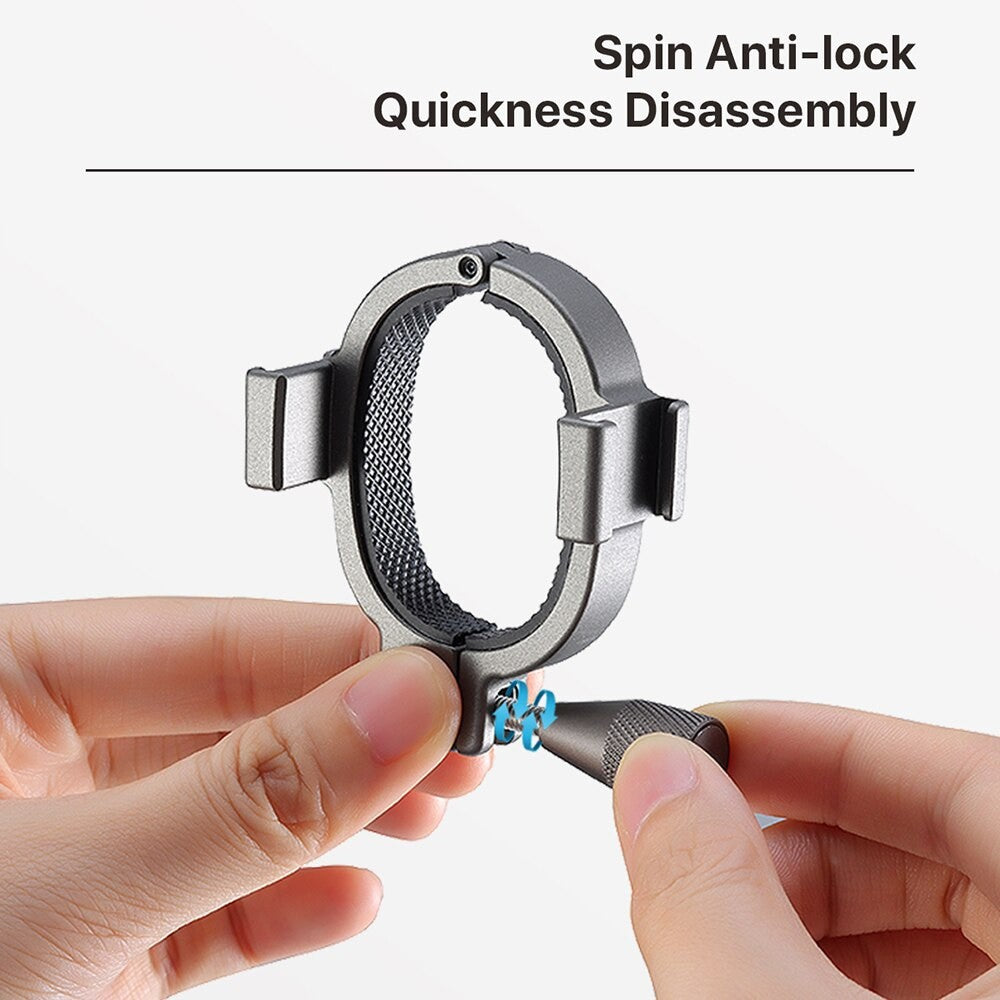 ULANZI UURIG R037 Dual Cold Shoe Vlog Extension Bracket Mount Adapter for DJI OM 4 / OSMO MOBILE 3