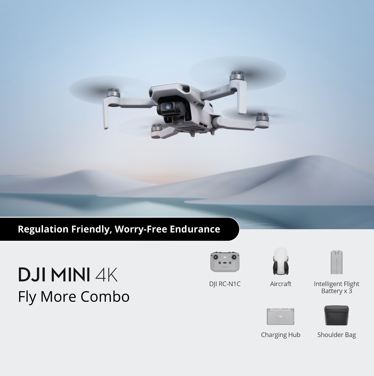 DJI Mini 4K - 4K30FPS Video/ 4x Digital Zoom/ 31 Mins Flight Time/ Below 249 Grams