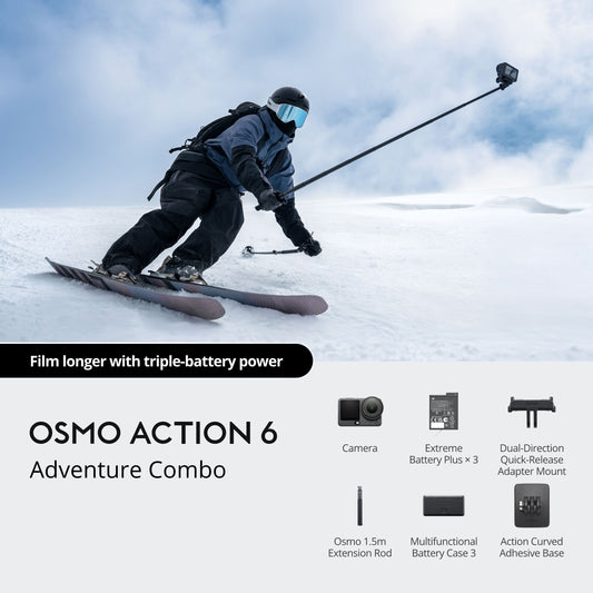 DJI Osmo Action 6 - All-New 1/1.1-Inch CMOS | 32x Slow Motion | Gesture Control | 50GB Built-in Storage