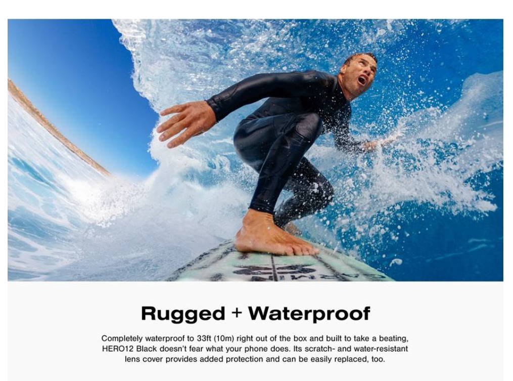 GoPro HERO12 Black/Action Camera/WaterProof/video stabilization/Rugged
