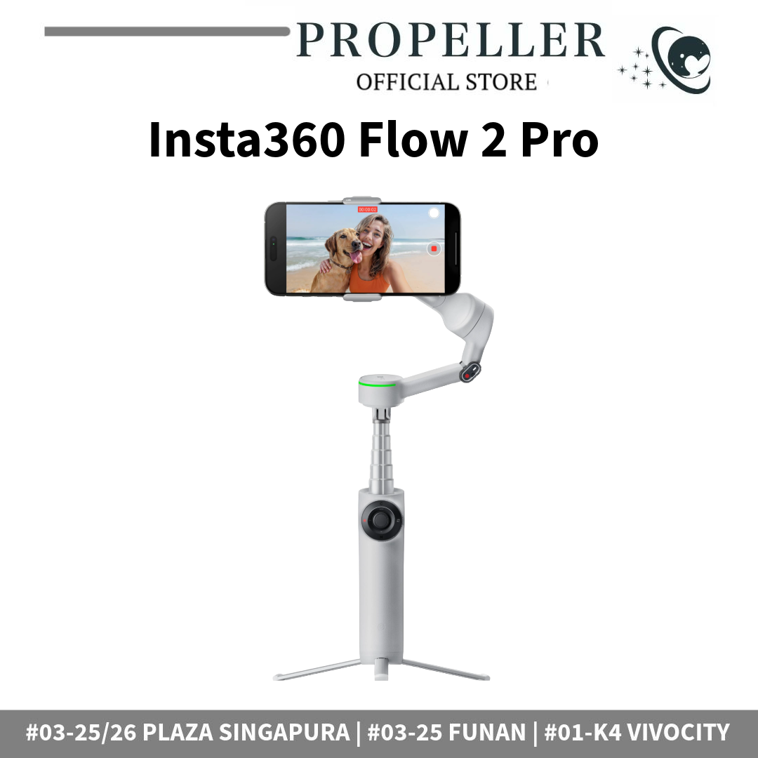 Insta360 Flow 2 Pro - AI-Powered Deep Track 4.0/ 360° Infinite Pan Tracking/ iOS & Android One-Tap Pairing/ Ultimate AI Tracking Stabilizer