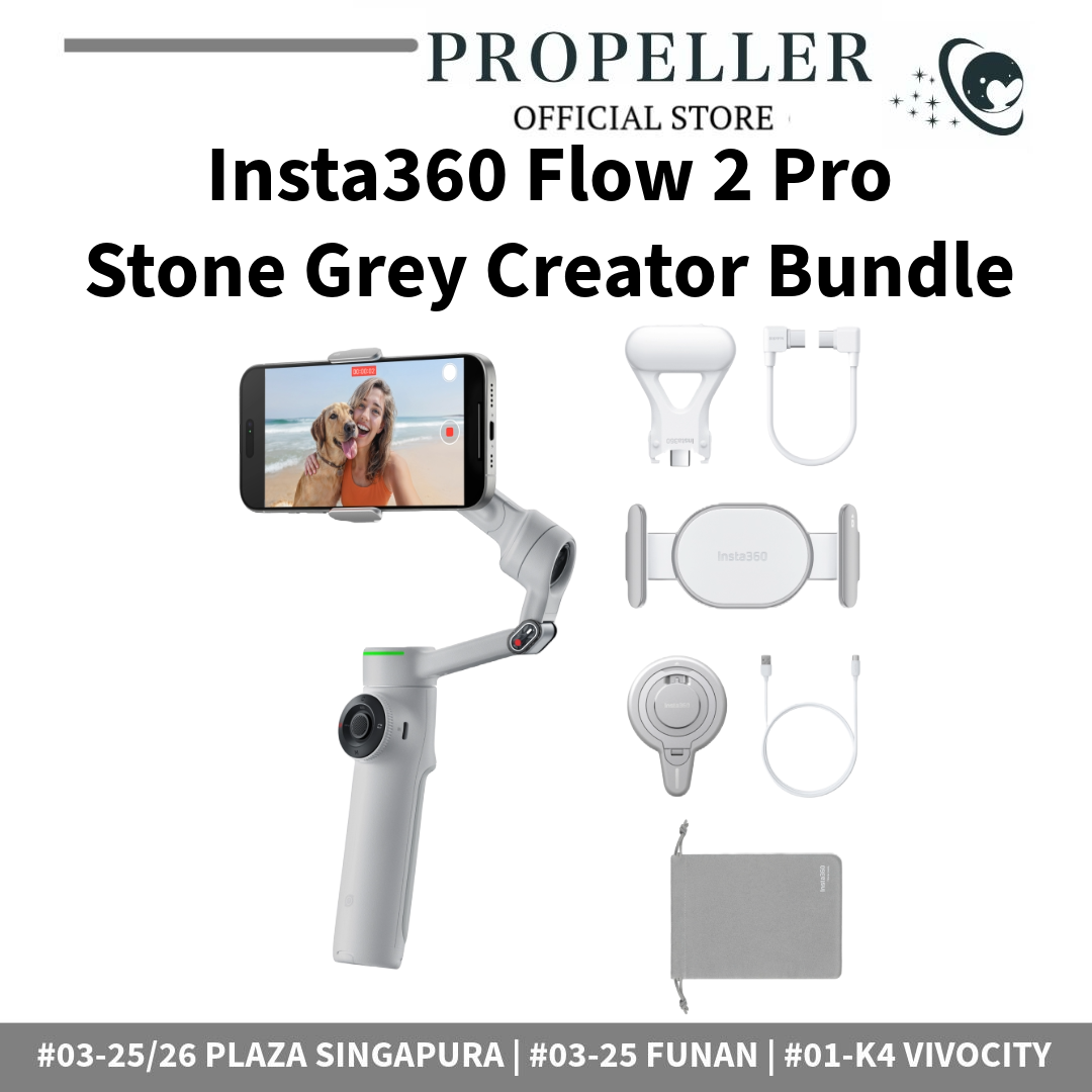 Insta360 Flow 2 Pro - AI-Powered Deep Track 4.0/ 360° Infinite Pan Tracking/ iOS & Android One-Tap Pairing/ Ultimate AI Tracking Stabilizer