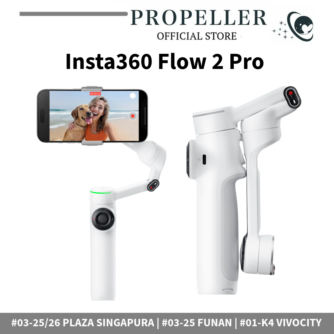 Insta360 Flow 2 Pro - AI-Powered Deep Track 4.0/ 360° Infinite Pan Tracking/ iOS & Android One-Tap Pairing/ Ultimate AI Tracking Stabilizer
