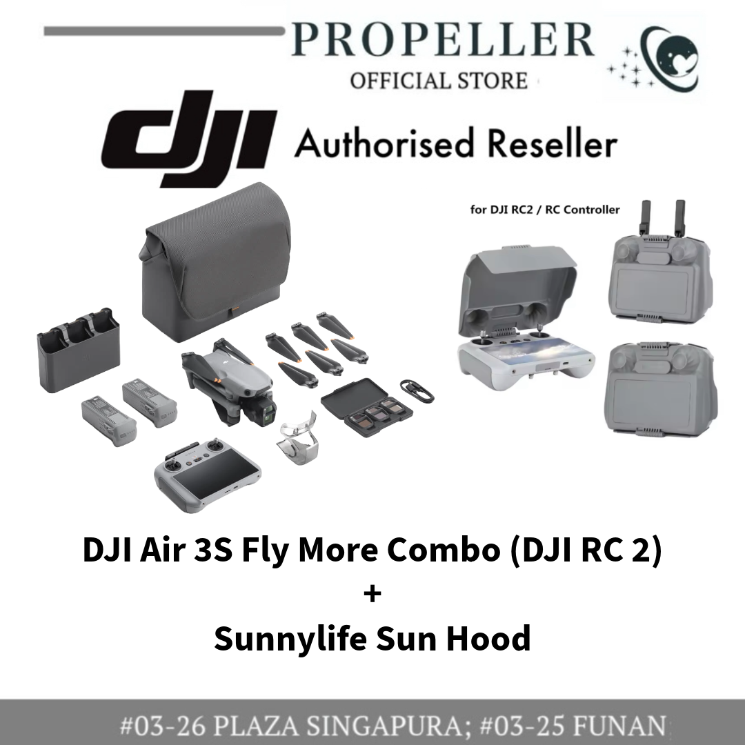 DJI Air 3S (Ready-Stock) - Camera Drones | 1" CMOS Sensor | Next-Gen Smart RTH | Medium Tele & Wide-Angle Cameras