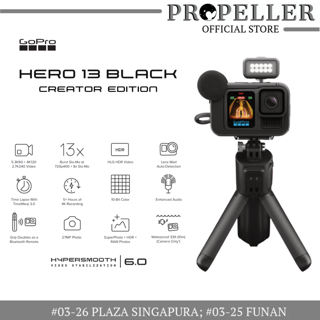 GoPro Hero 13 Black - Video 5.3K60/ Photo 27MP/ Burst Slow-Mo 720p400