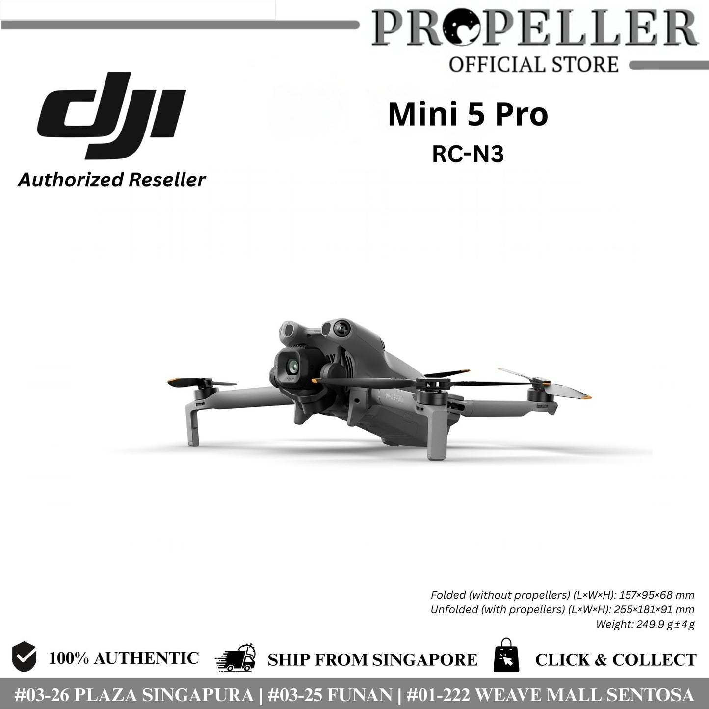 DJI Mini 5 Pro - 1-Inch Large CMOS Camera Drone | 42GB Built-In Storage | 225° Gimbal Rotation | ActiveTrack 360°