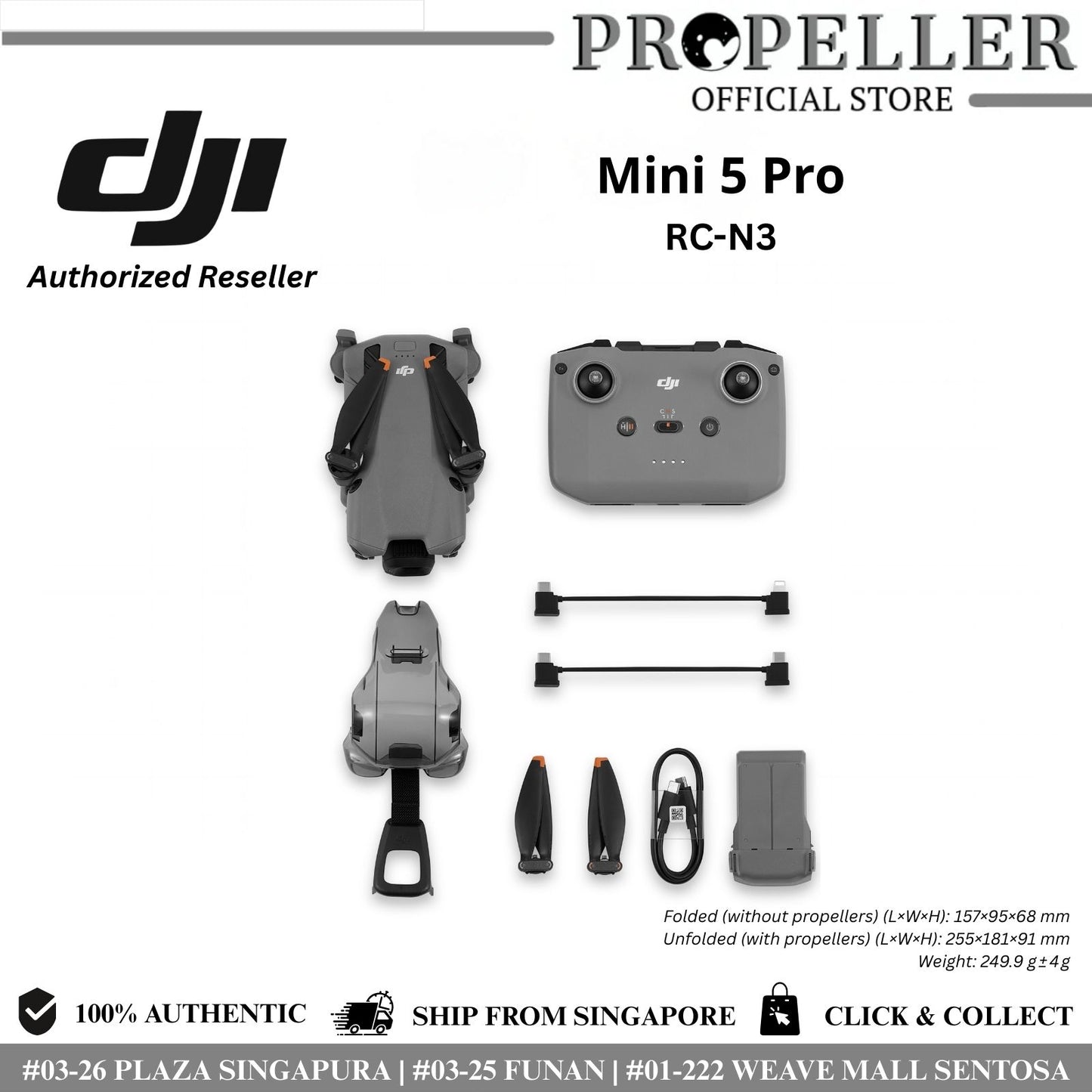 DJI Mini 5 Pro - 1-Inch Large CMOS Camera Drone | 42GB Built-In Storage | 225° Gimbal Rotation | ActiveTrack 360°
