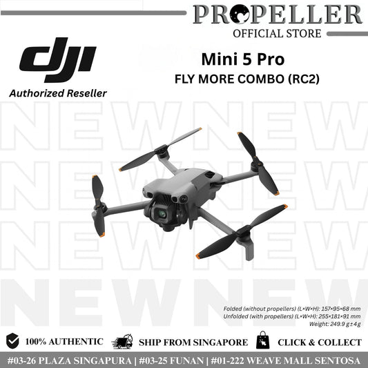 DJI Mini 5 Pro - 1-Inch Large CMOS Camera Drone | 42GB Built-In Storage | 225° Gimbal Rotation | ActiveTrack 360°