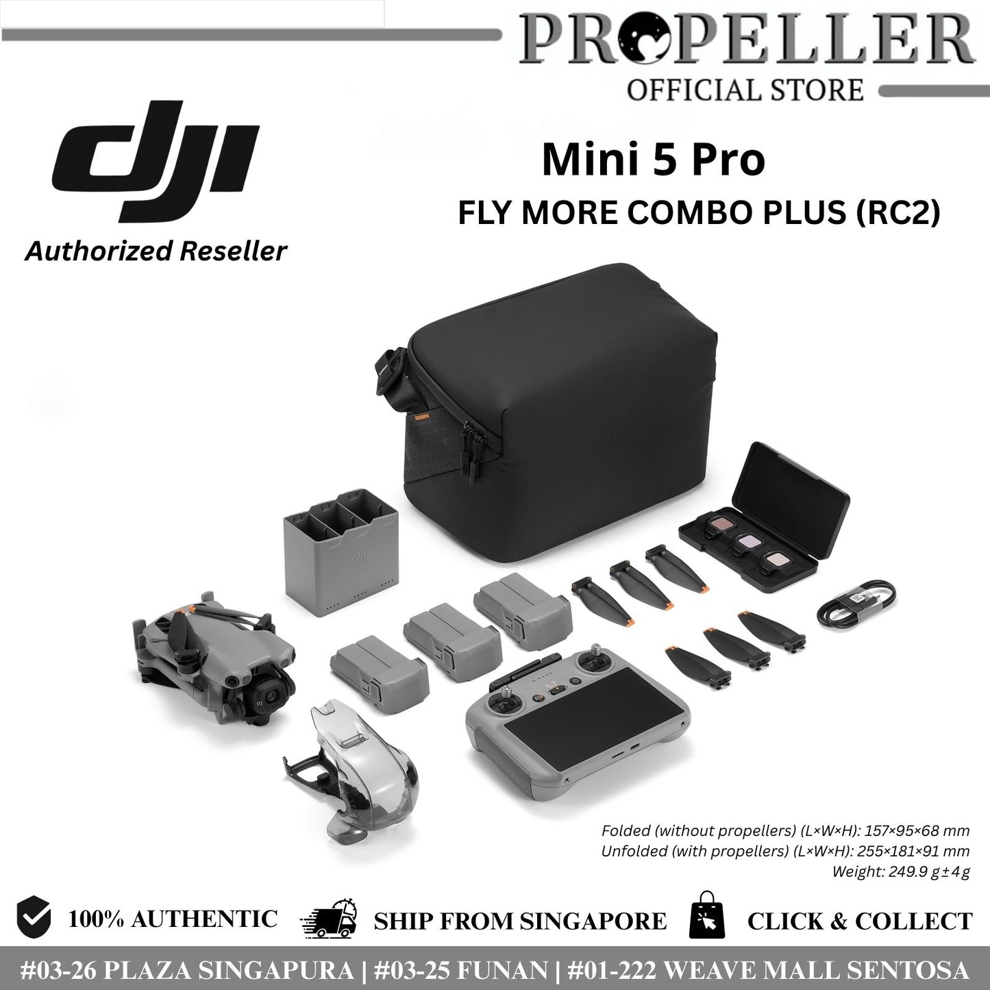 DJI Mini 5 Pro - 1-Inch Large CMOS Camera Drone | 42GB Built-In Storage | 225° Gimbal Rotation | ActiveTrack 360°