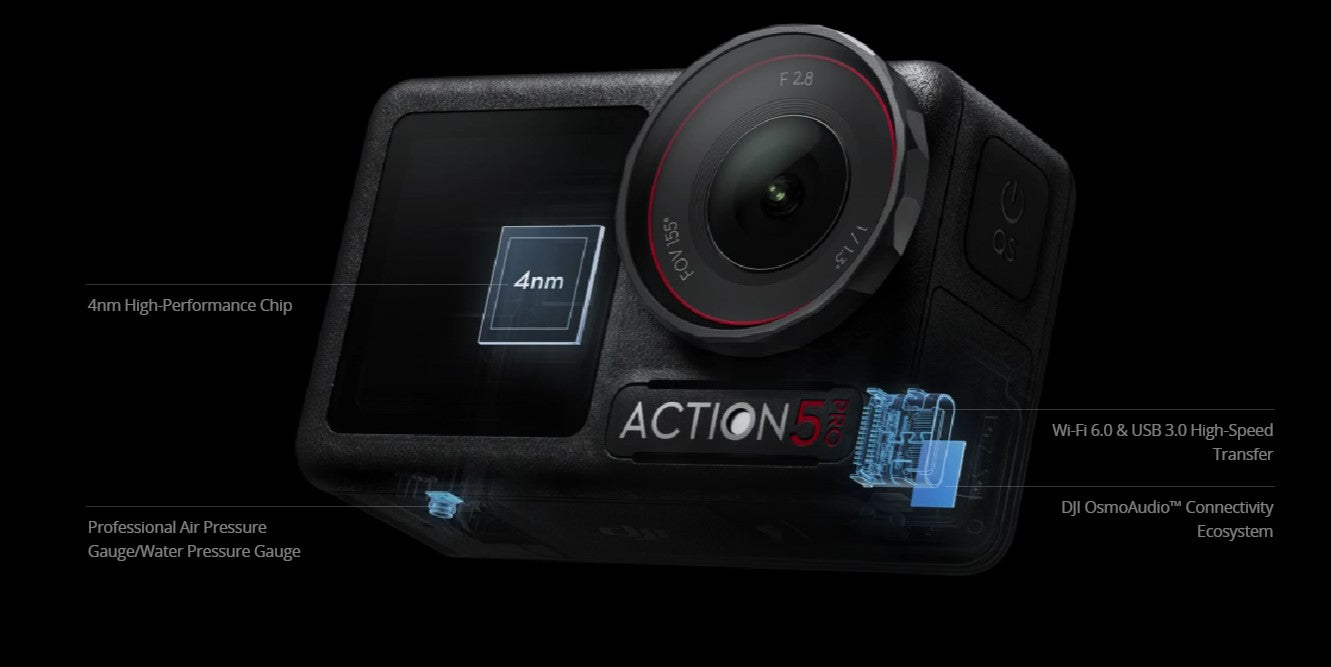 DJI Osmo Action 5 Pro (Pre-Order) - New Gen 1/1.3" sensor | Subject Tracking | 32x Slow Motion | Waterproof up to 20m | OLED Screen