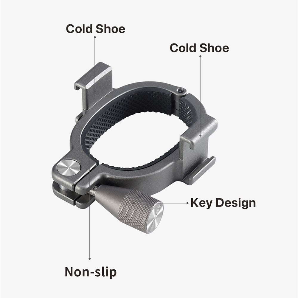 ULANZI UURIG R037 Dual Cold Shoe Vlog Extension Bracket Mount Adapter for DJI OM 4 / OSMO MOBILE 3