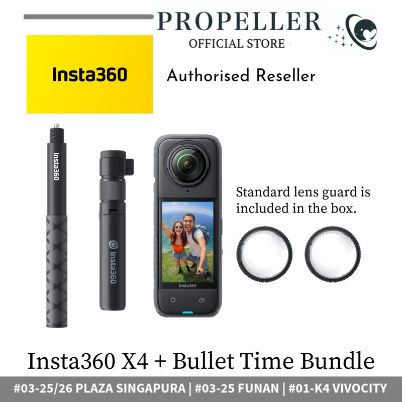 Insta360 X4- Increased battery life/ 8K Video Resolution/ Improved Lens cover