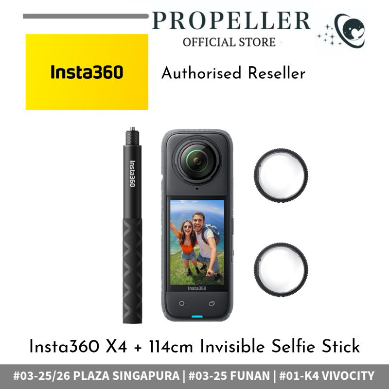 Insta360 X4- Increased battery life/ 8K Video Resolution/ Improved Lens cover
