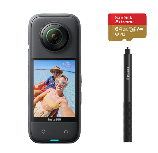 Insta360 X3 (Pre-Order)- Waterproof 360 Action Camera with 1/2" 48MP Sensors, 5.7K 360 Active HDR Video, 72MP 360 Photo, 4K Single-Lens