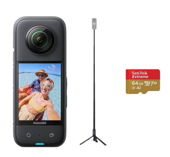 Insta360 X3 (Pre-Order)- Waterproof 360 Action Camera with 1/2" 48MP Sensors, 5.7K 360 Active HDR Video, 72MP 360 Photo, 4K Single-Lens