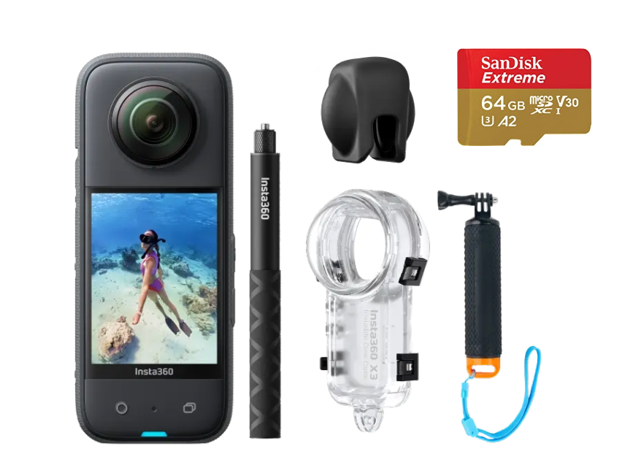 Insta360 X3 (Pre-Order)- Waterproof 360 Action Camera with 1/2" 48MP Sensors, 5.7K 360 Active HDR Video, 72MP 360 Photo, 4K Single-Lens