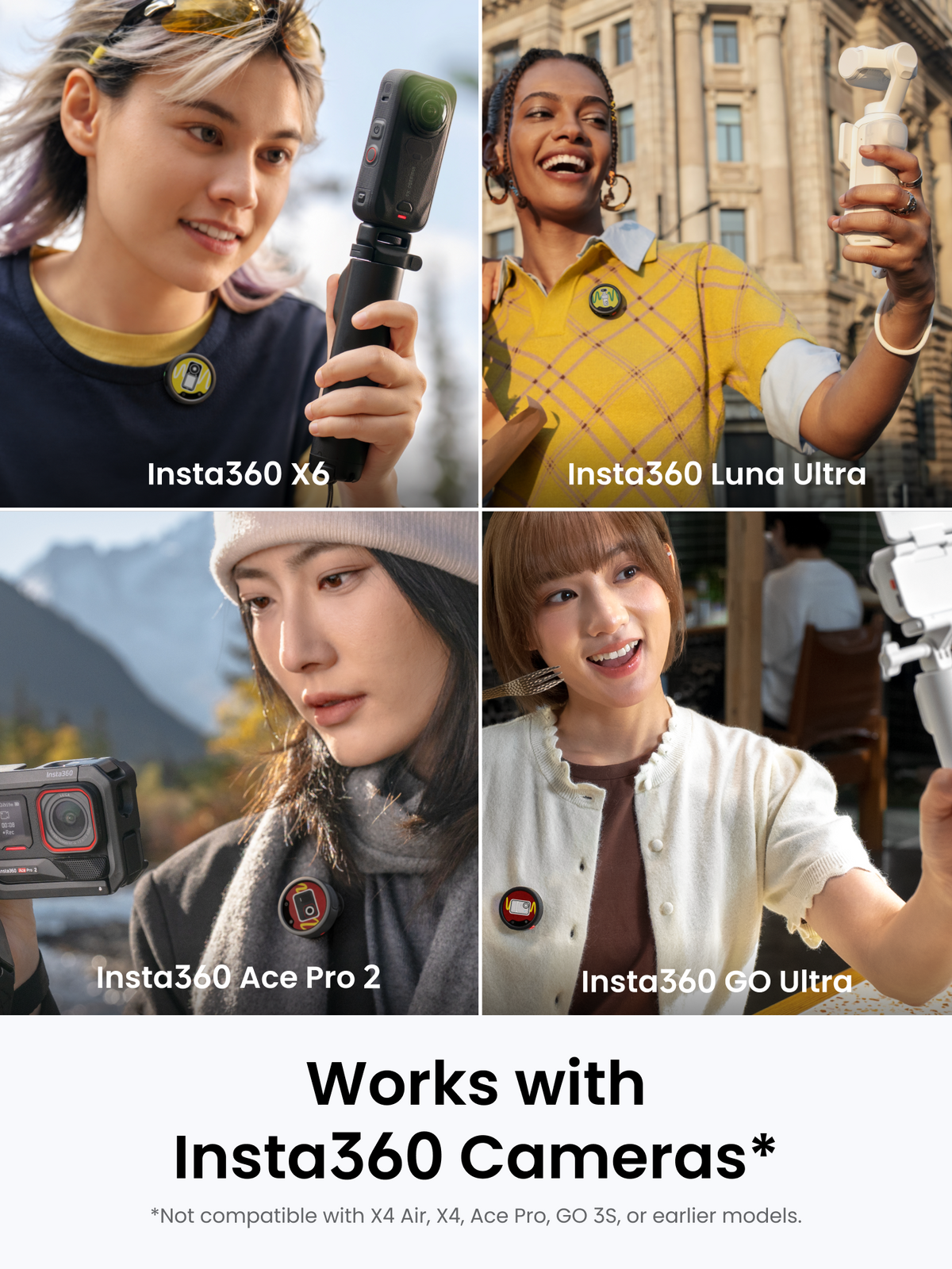 【New Launch】Insta360 Mic,Pro-Level Audio, Insta360 Direct Connect, E-Ink Display, AI Noise Canceling, Expandable Storage, Bluetooth, Video Recording
