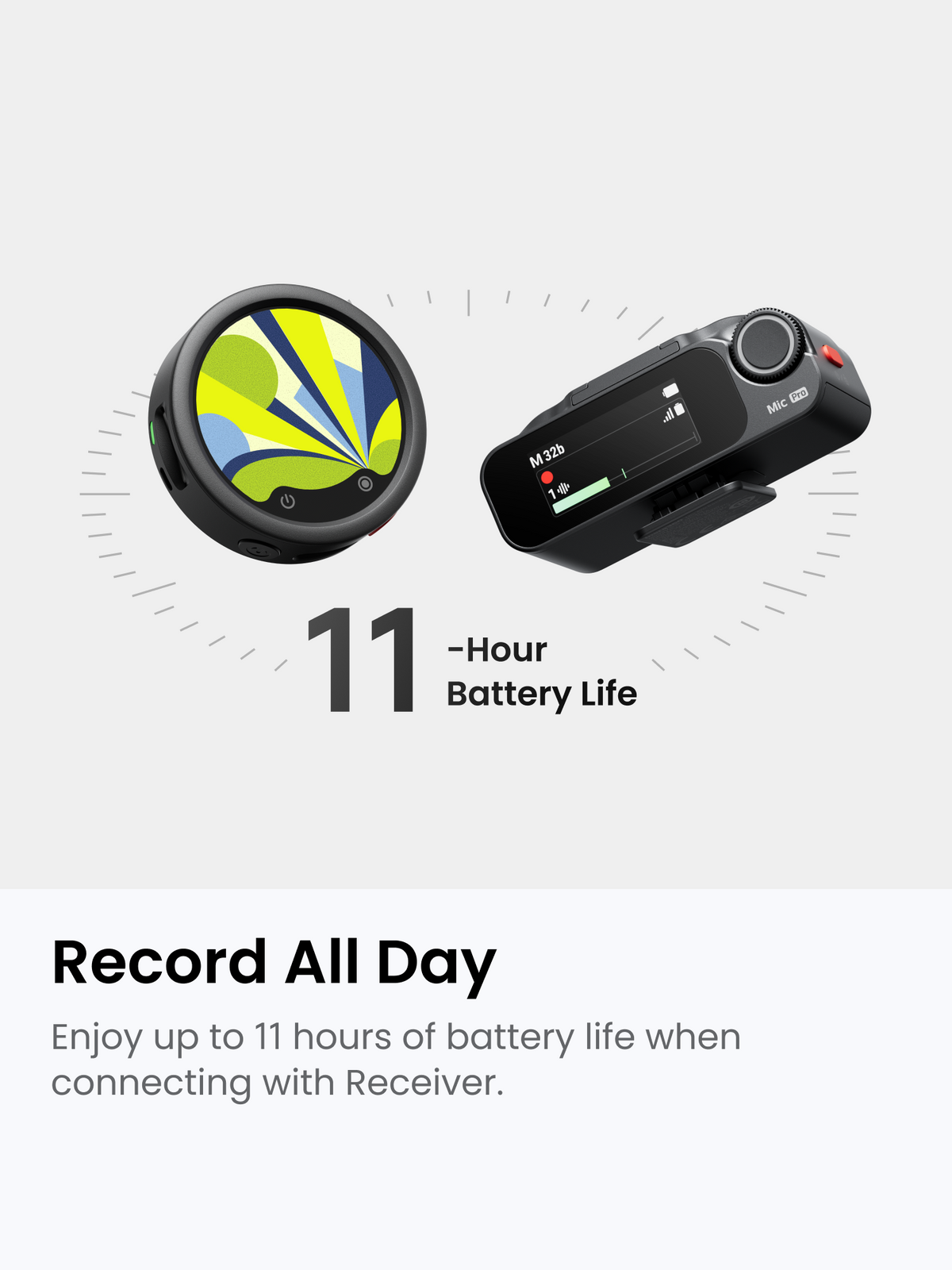 【New Launch】Insta360 Mic,Pro-Level Audio, Insta360 Direct Connect, E-Ink Display, AI Noise Canceling, Expandable Storage, Bluetooth, Video Recording