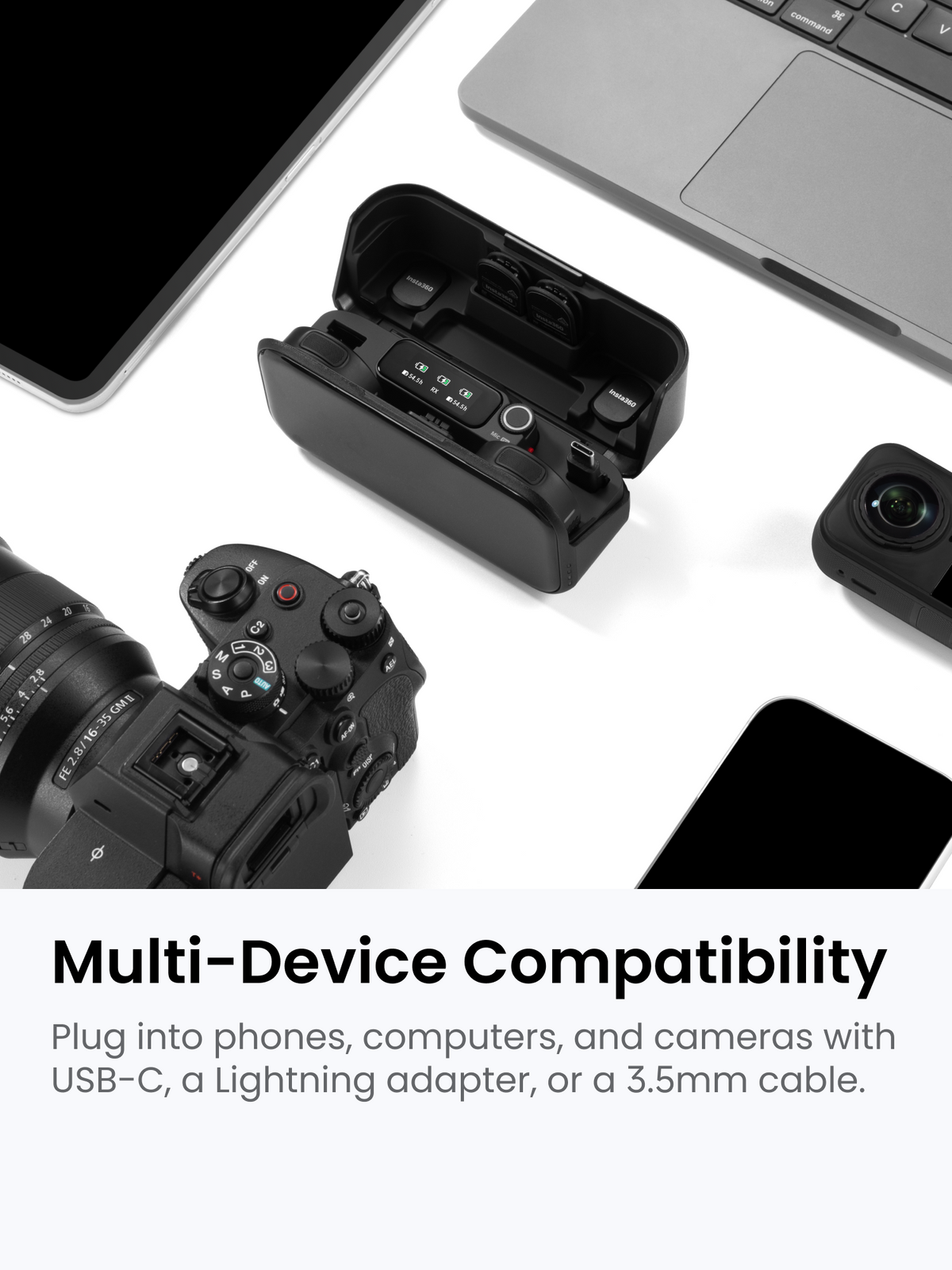 【New Launch】Insta360 Mic,Pro-Level Audio, Insta360 Direct Connect, E-Ink Display, AI Noise Canceling, Expandable Storage, Bluetooth, Video Recording