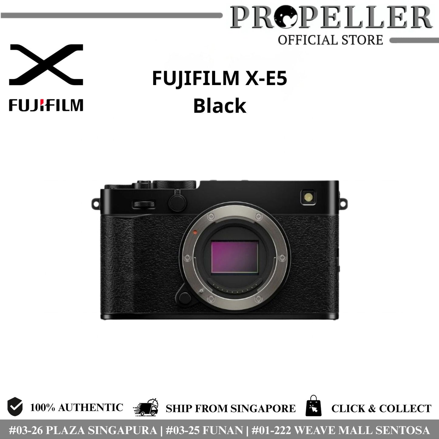 Fujifilm X-E5 Mirrorless Camera (Body / with Kit Lens) — 40MP • 7-Stop IBIS • 4K/6.2K Video
