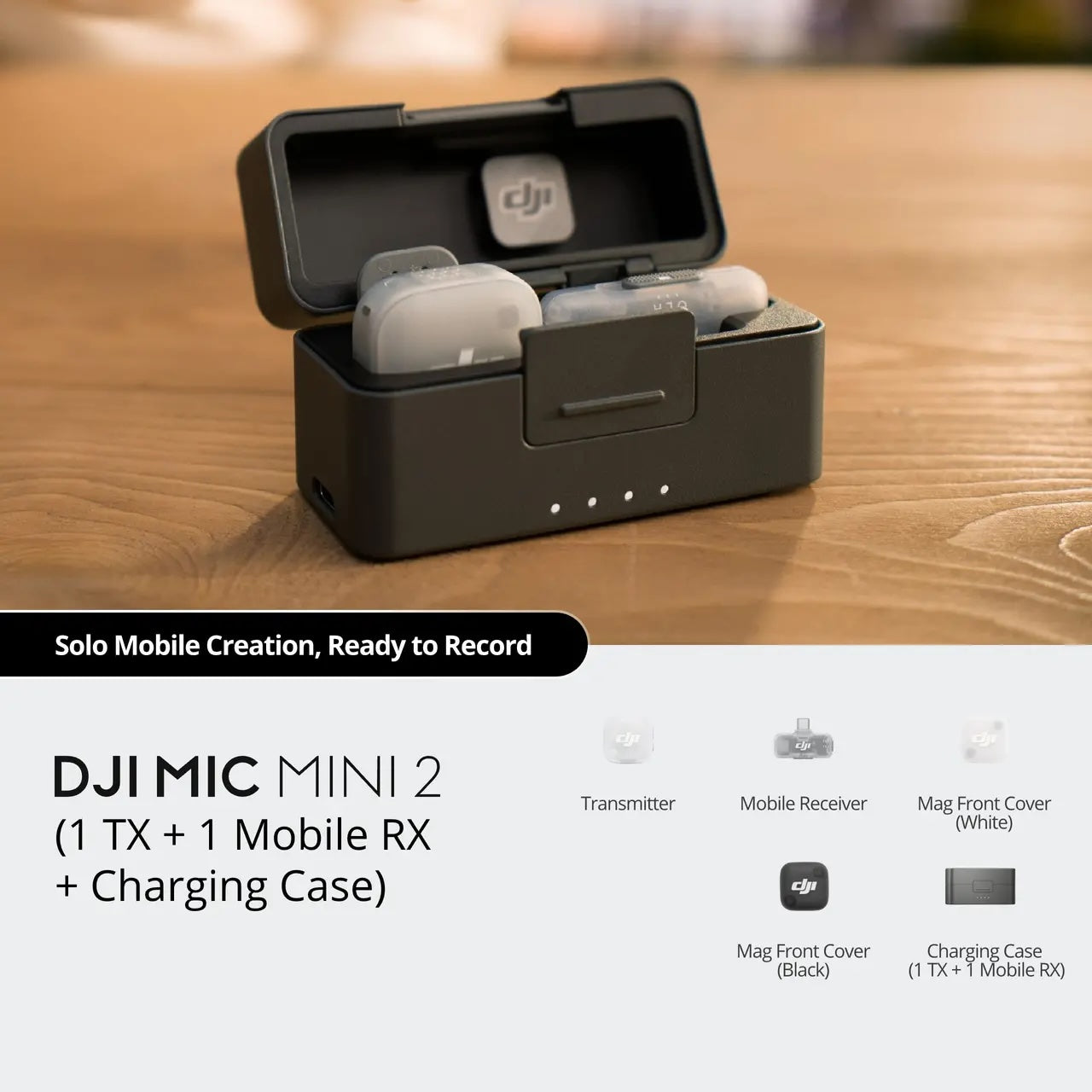 DJI Mic Mini 2 - Featherlight 11g Transmitter, 48-Hour Total Battery, 11.5-Hour Single Use Recording, Simplified Pro Audio, Plug Play, Creator-Friendly Controls.