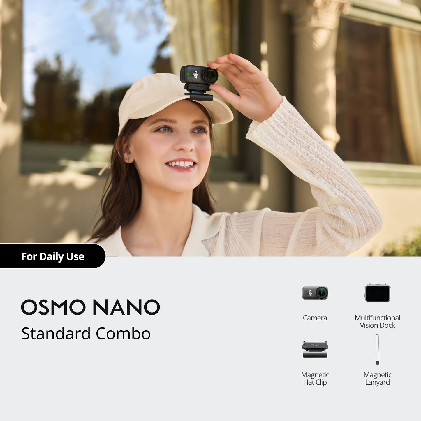 DJI Osmo Nano - Wearable Camera For Versatile Perspectives | Super Fast Charge | 4K/60fps | Dual-Sided Magnetic Design