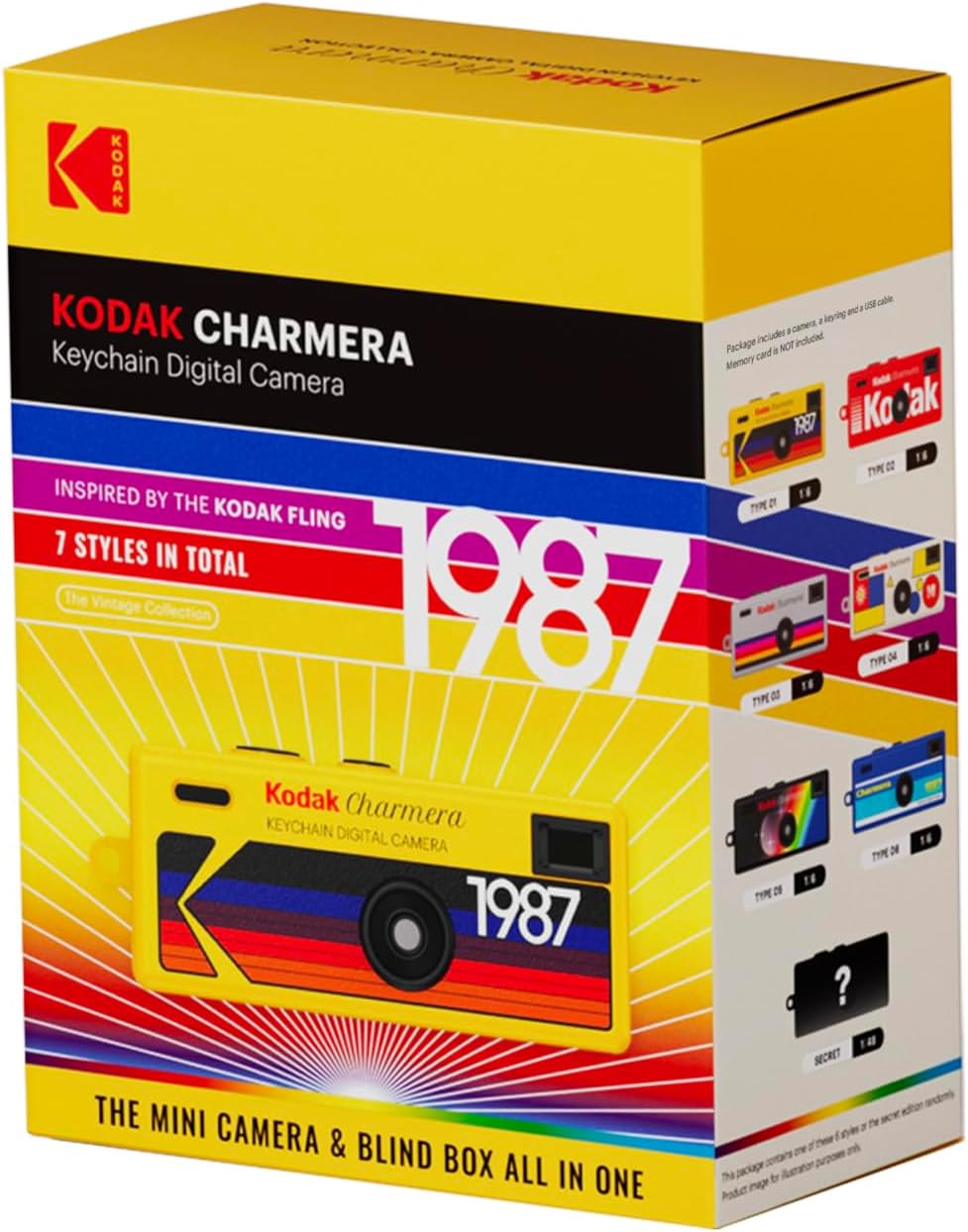 KODAK CHARMERA Keychain Digital Camera Blind Box | Mini Camera | Single Box (1PC)