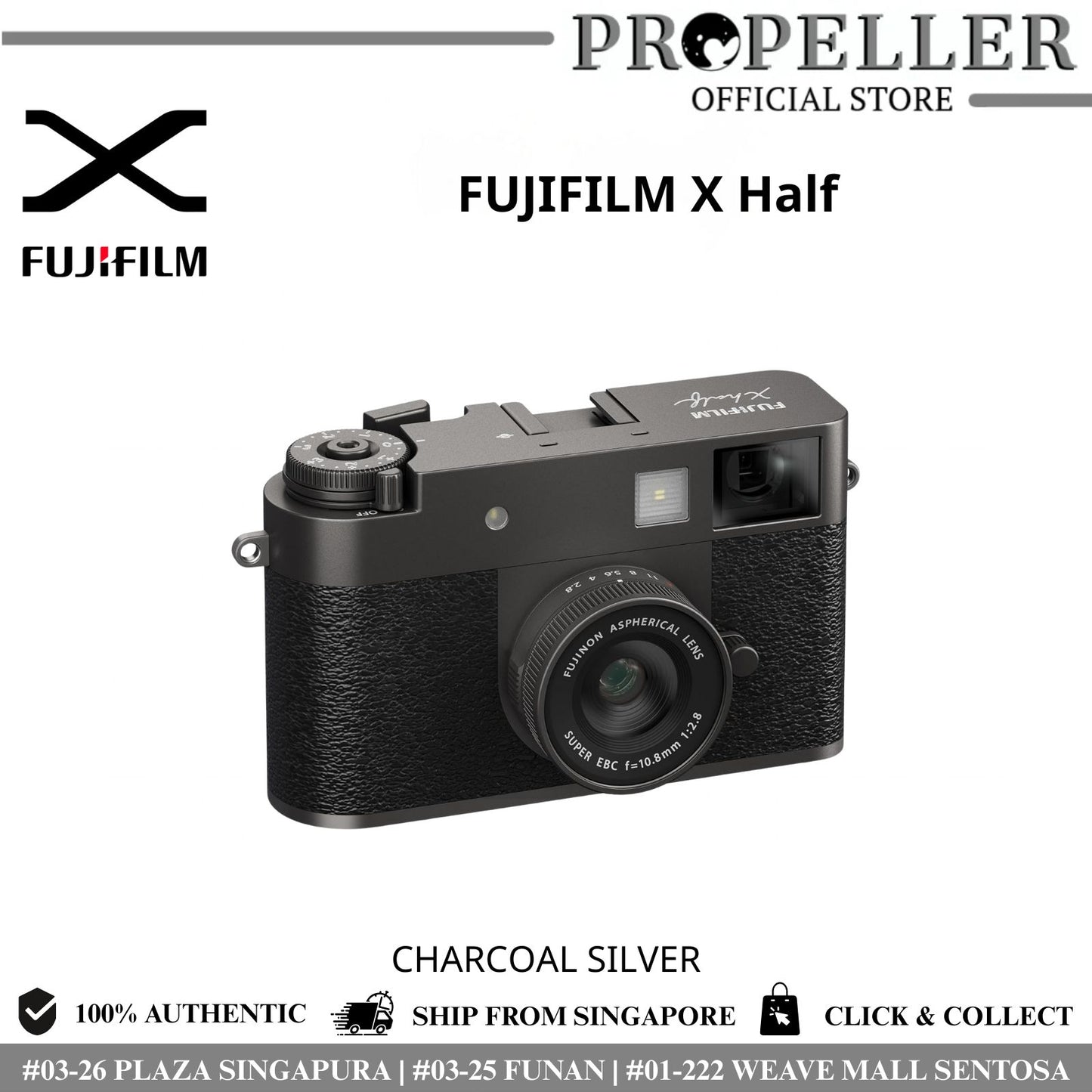 Fujifilm X Half Premium Compact Camera – 1" Sensor | Retro Design | 2-in-1 Mode | Film Simulation | Wi-Fi