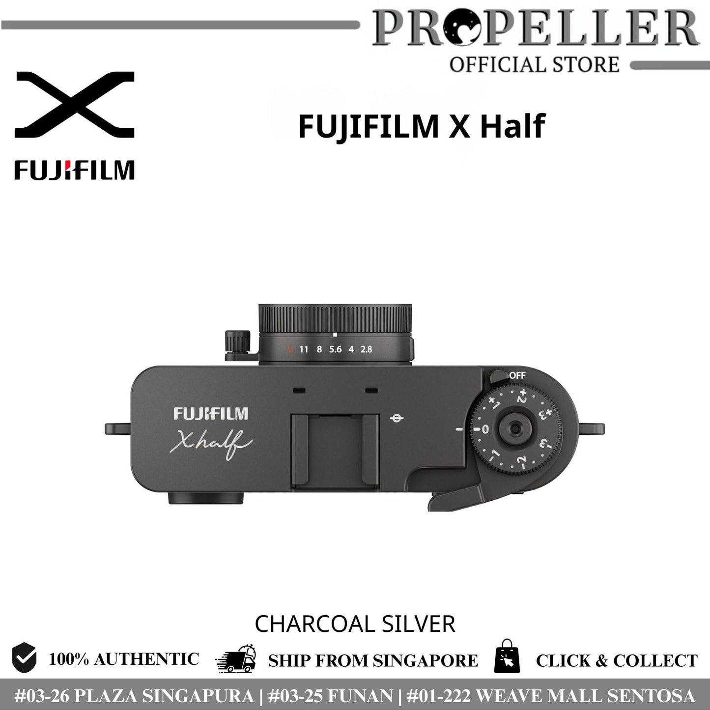 Fujifilm X Half Premium Compact Camera – 1" Sensor | Retro Design | 2-in-1 Mode | Film Simulation | Wi-Fi