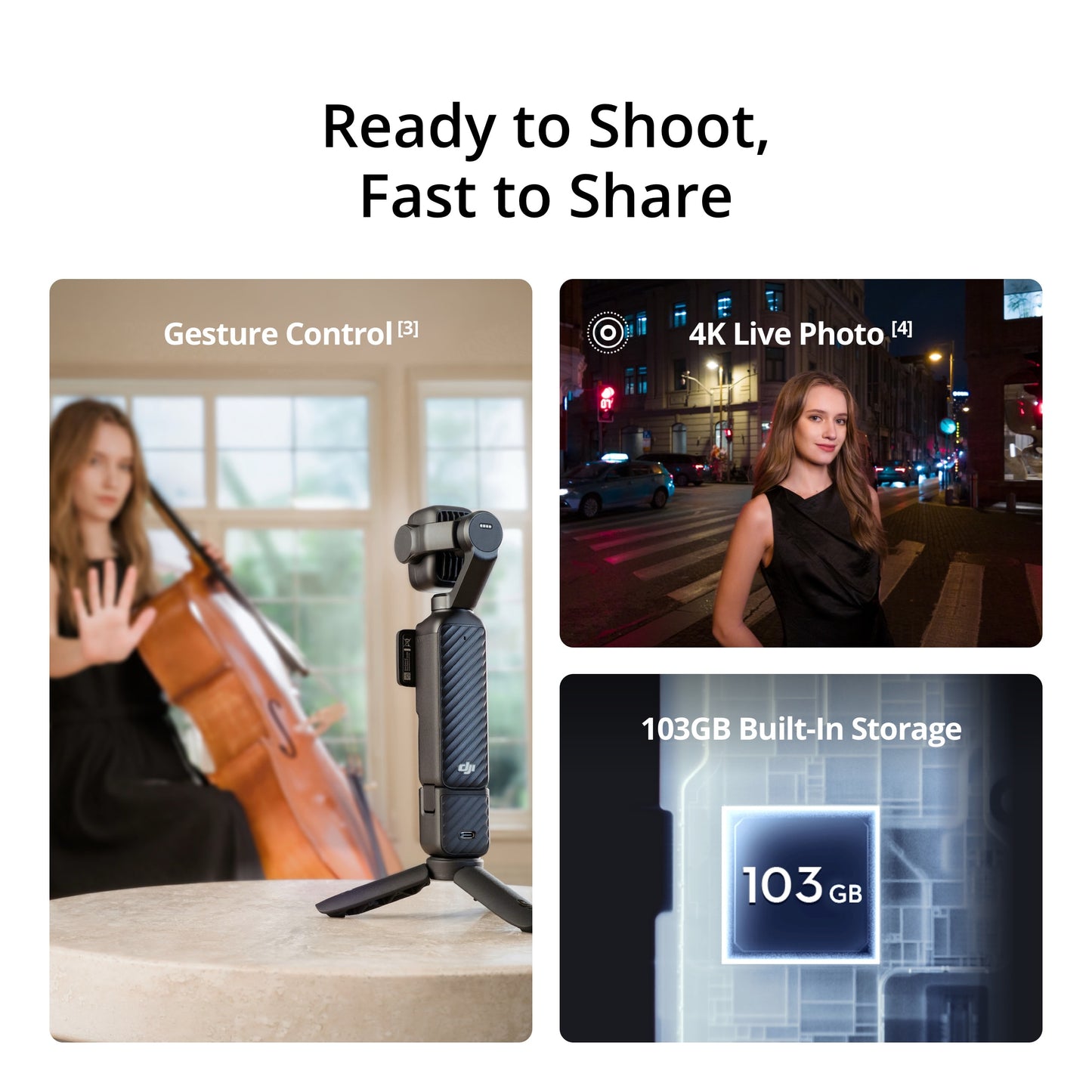 PRE-ORDER 60 DAYS【New】DJI Osmo Pocket 4P - Pocket Camera | 4K/240fps Slow Motion | New 1" CMOS | Cinematic Colours | 60mm Med-Tele Lens