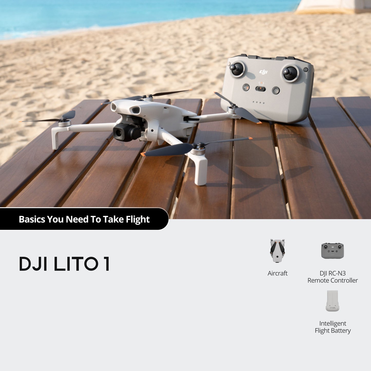 DJI Lito 1 - Beginner Friendly Drone | Omnidirectional Obstacle Sensing 1/1.2" Sensor | Up To 8K Photos, 4K Videos
