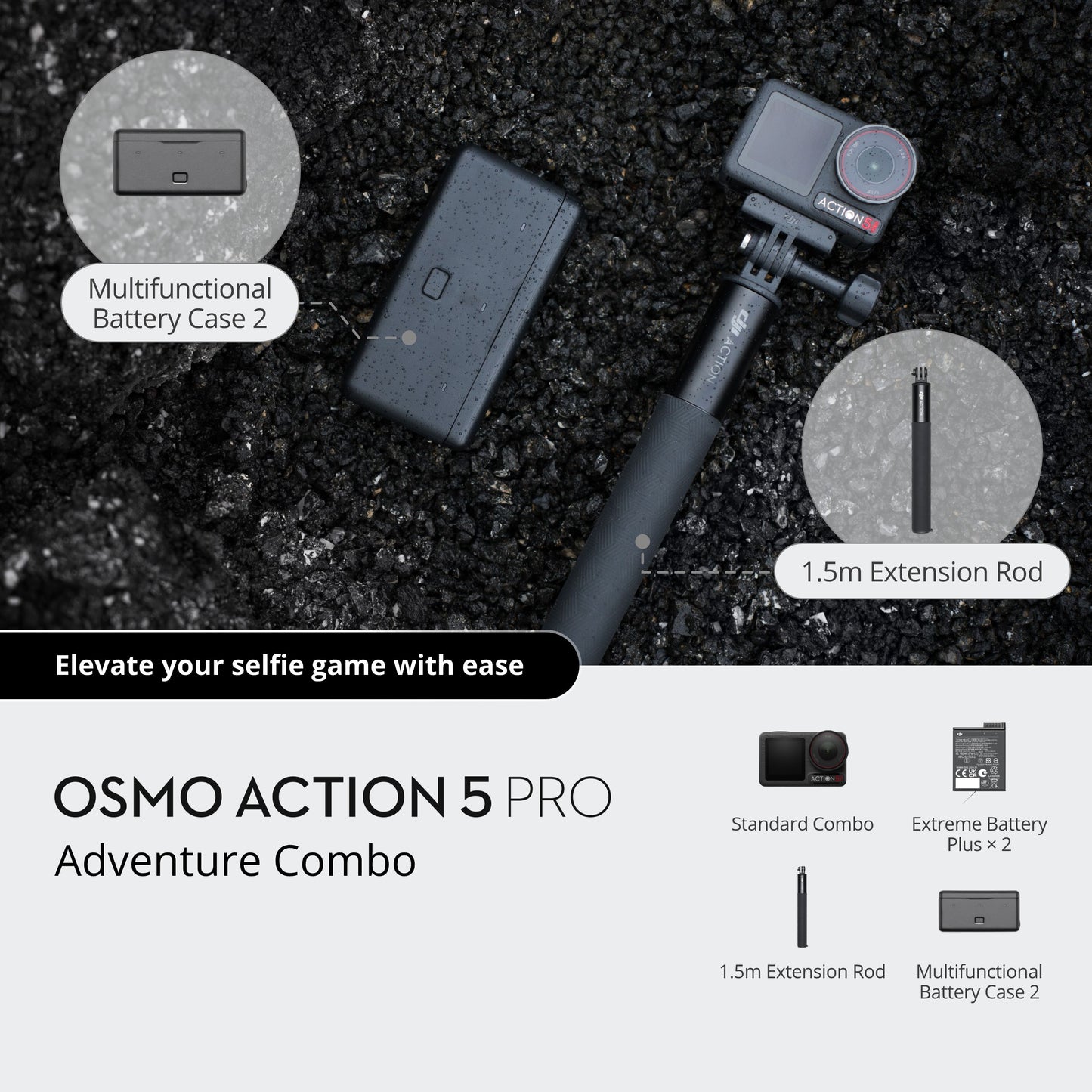 DJI Osmo Action 5 Pro  - New Gen 1/1.3" sensor | Subject Tracking | 32x Slow Motion | Waterproof up to 20m | OLED Screen