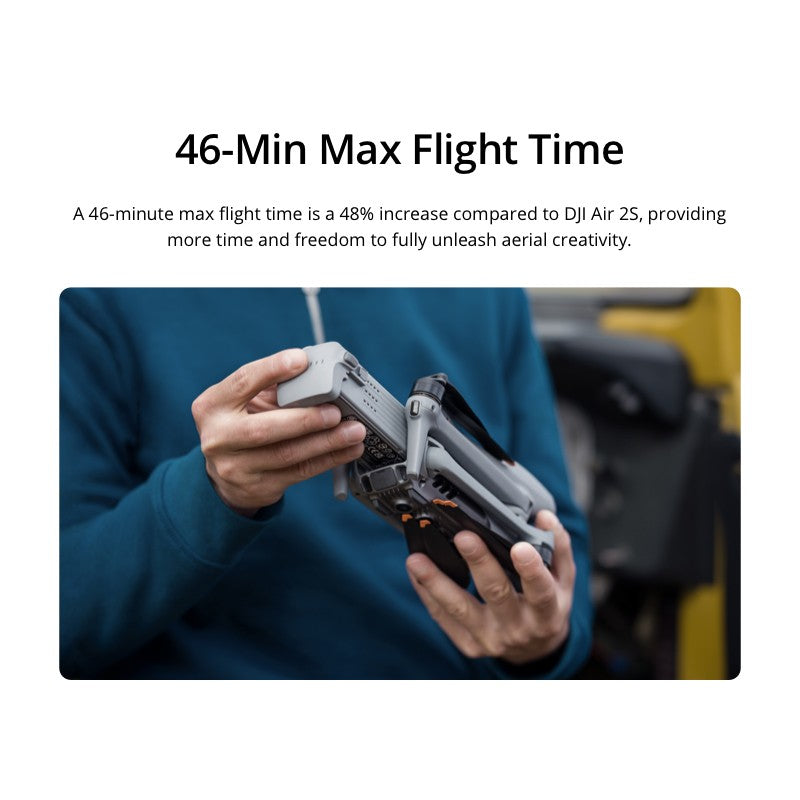 DJI Air 3 - Medium Tele & Wide-Angle Dual Primary Cameras | 46-Min Max Flight Time | Omnidirectional Obstacle Sensing