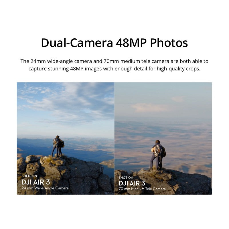 DJI Air 3 - Medium Tele & Wide-Angle Dual Primary Cameras | 46-Min Max Flight Time | Omnidirectional Obstacle Sensing