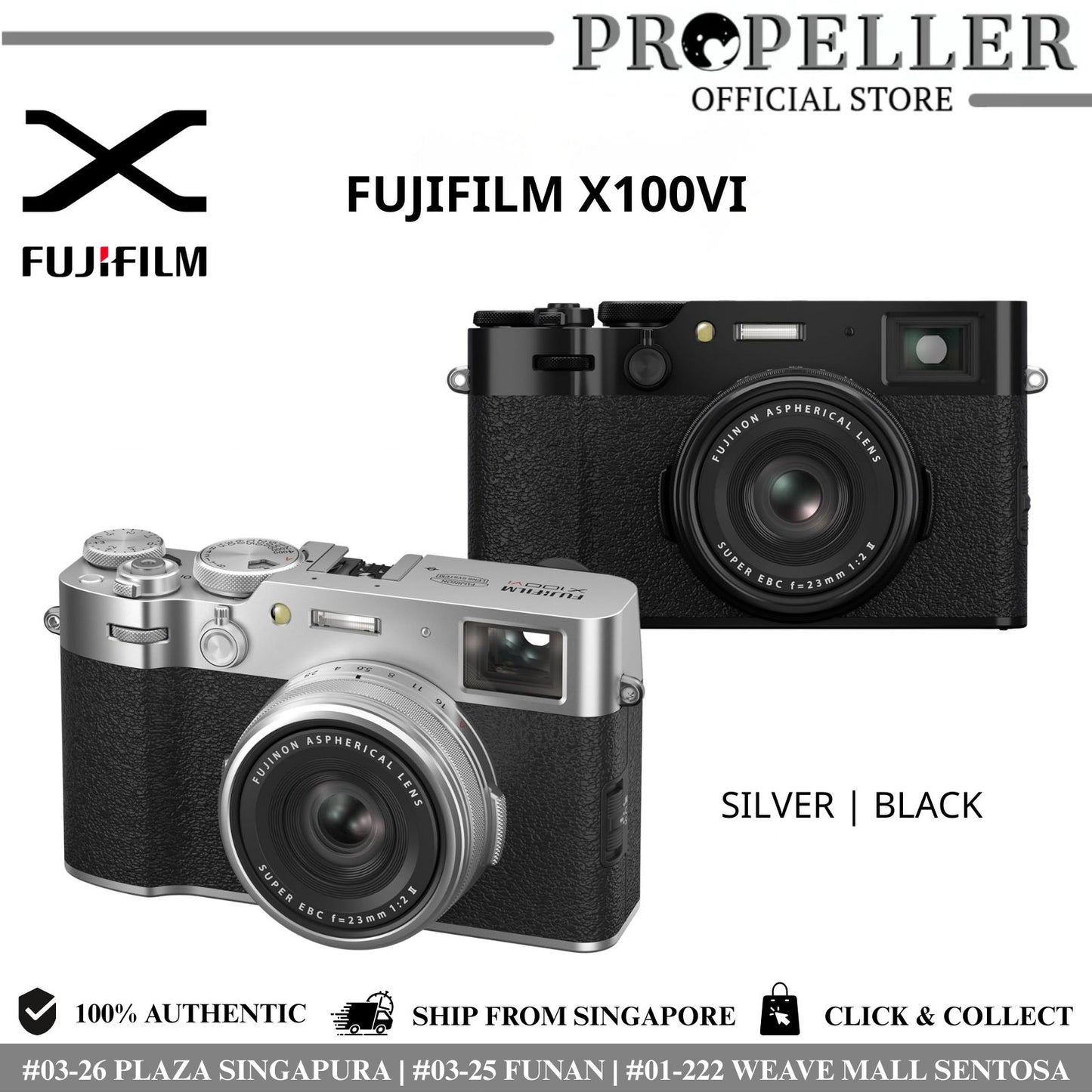 Fujifilm X100VI – 40MP | IBIS | 6.2K Video | SG Set / Warranty | Ready Stock