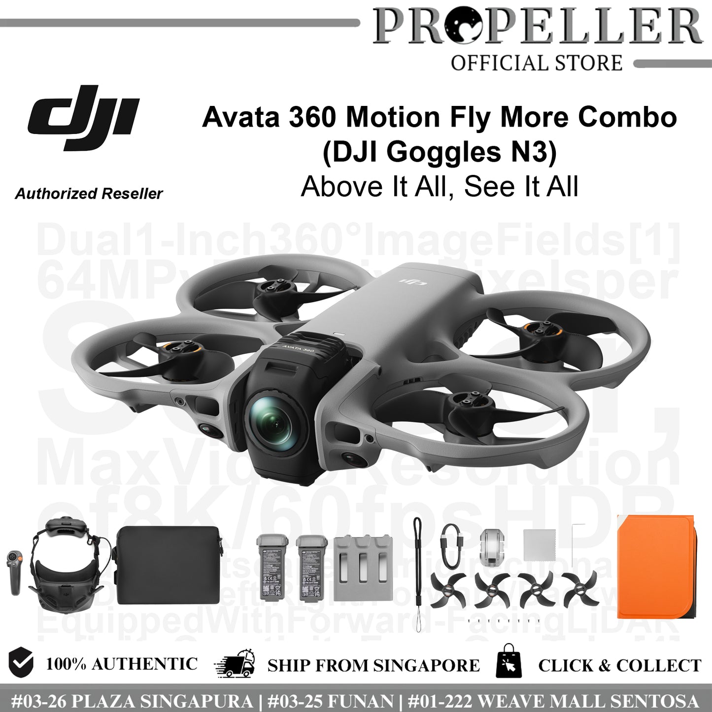 DJI Avata 360 Drone | 8K 360 FPV Camera Drone | Immersive Aerial Filming | Dual 1" Sensors | 455g PRE-ORDER
