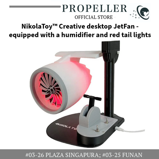 NikolaToy™ Creative desktop JetFan - equipped with a humidifier and red tail lights