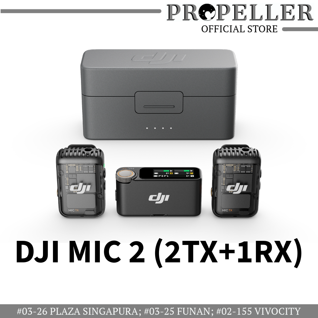 DJI Mic 2 ( 2 TX + 1 RX + Charging Case ) – PROPELLER OFFICIAL STORE DJI Mic 2 ( 2 TX + 1 RX + Charging Case ) – PROPELLER OFFICIAL STORE
