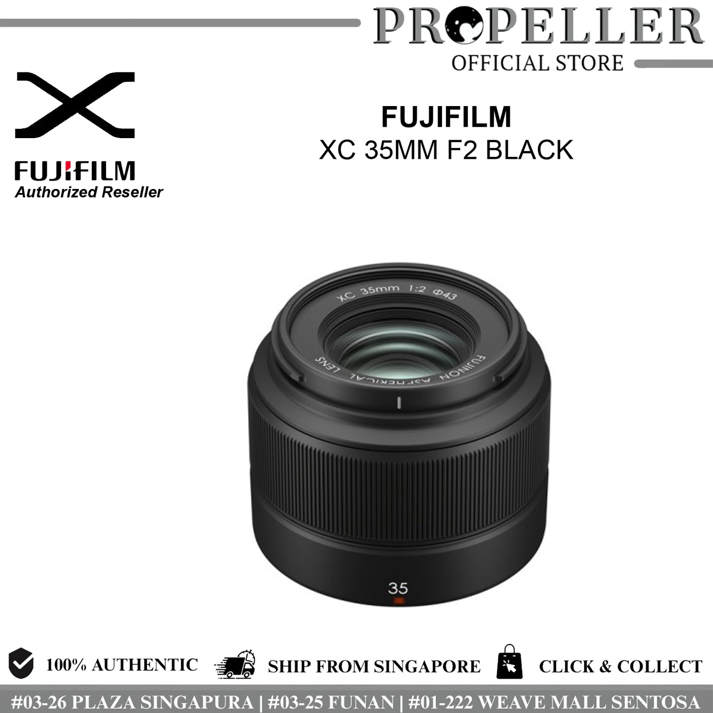 FUJIFILM XC 35mm F2 Lens Black