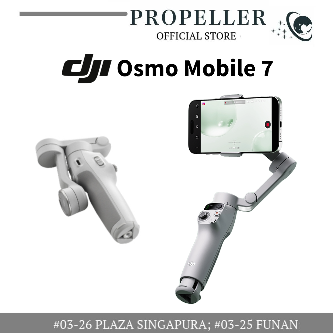 DJI Osmo Mobile 7(Pre-Order) / 7P (In-Stock)- ActiveTrack 7.0 / Robust 3-Axis Gimbal Stabilization / 10 Hours Battery Life with Phone Charging / Built in Tripod & Integrated Foldable Design