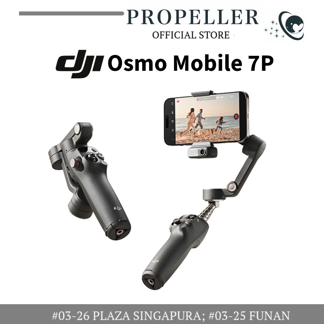 DJI Osmo Mobile 7(Pre-Order) / 7P (In-Stock)- ActiveTrack 7.0 / Robust 3-Axis Gimbal Stabilization / 10 Hours Battery Life with Phone Charging / Built in Tripod & Integrated Foldable Design
