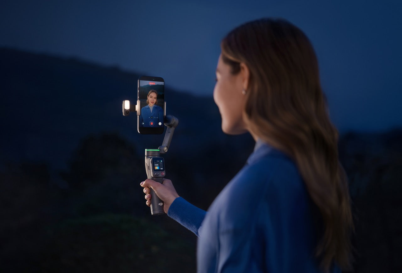 DJI Osmo Mobile 8P Advanced Tracking Combo with Remote Control Selfies, Expanded Subject Tracking, Phone Connection, 10-Hour Battery Life, Low-Angle Shots, 360° Pan Rotation