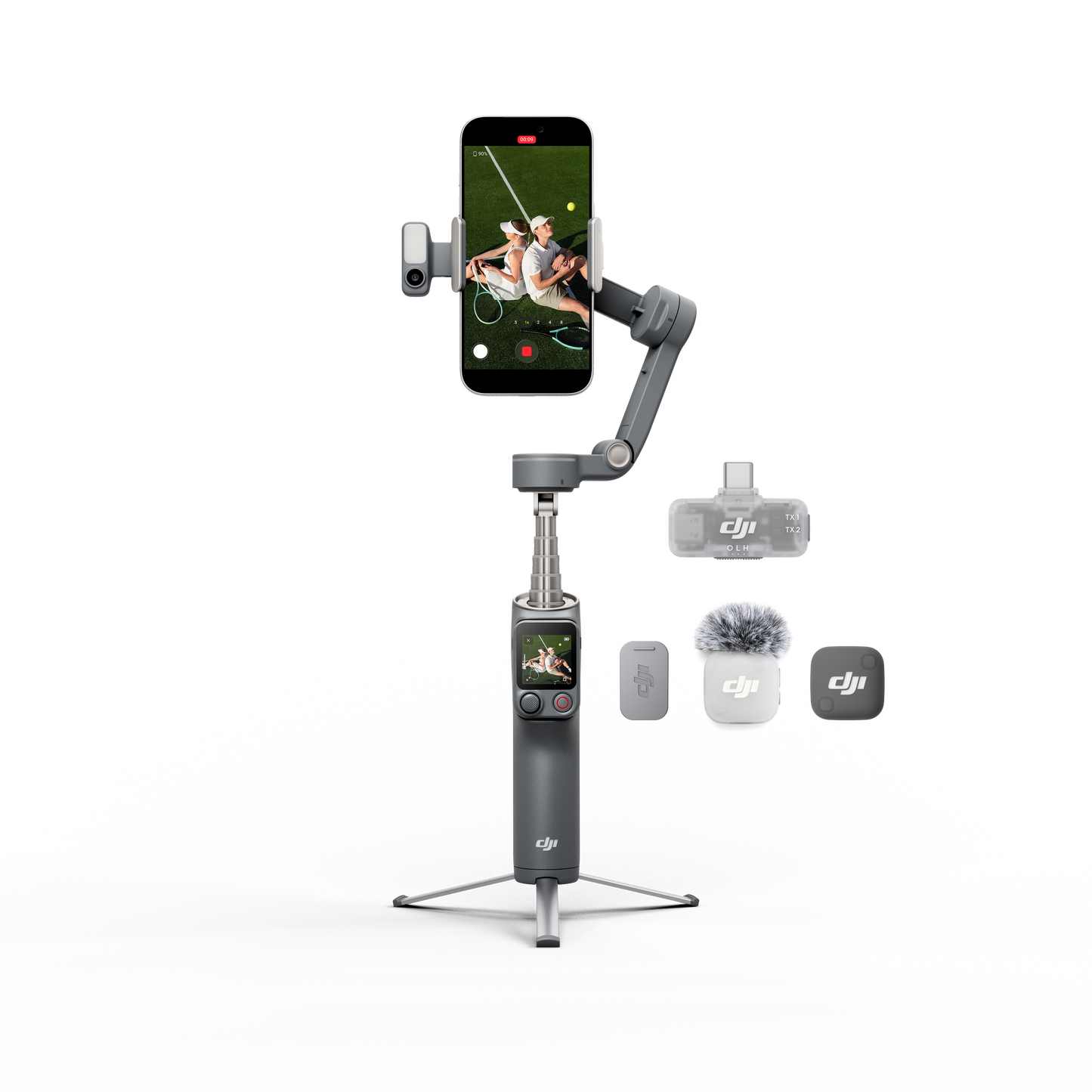 DJI Osmo Mobile 8P Advanced Tracking Combo with Remote Control Selfies, Expanded Subject Tracking, Phone Connection, 10-Hour Battery Life, Low-Angle Shots, 360° Pan Rotation