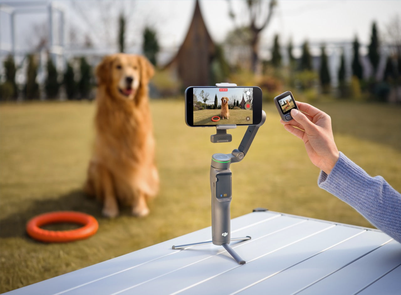 DJI Osmo Mobile 8P Advanced Tracking Combo with Remote Control Selfies, Expanded Subject Tracking, Phone Connection, 10-Hour Battery Life, Low-Angle Shots, 360° Pan Rotation